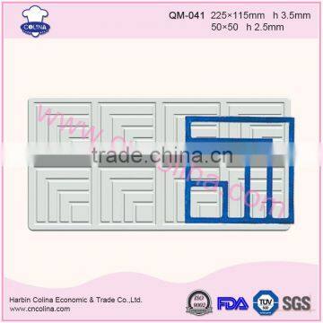 Squares garnishing sheet cake decoration silicone chocolate mould
