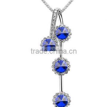 Shiny Crystal Flower Long Tassel Pendant Charming Necklace Jewelries For Women