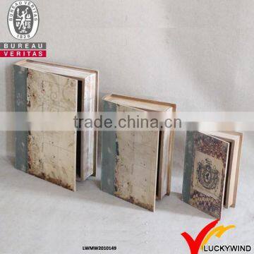 Rustic Vintage Handcraft Decorative Wooden Book Like Boxes