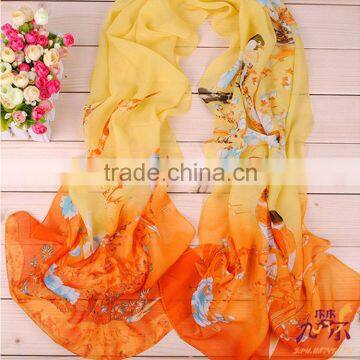 wholesale lady scarf custom fashion digital print silk scarf