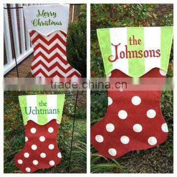 Wholesale Monogram Christmas Stocking Garden Flag