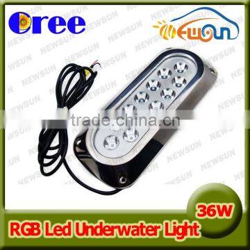 100% waterproof high quality underwater led strip light IP68, 36w RGB underwater light for boat