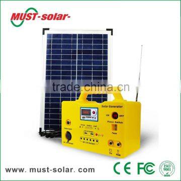 20W 30W AC/DC Portable Solar Lighting System for Home Solar Lighting Kit With Mobile Changer Ledbulb Mini Fan