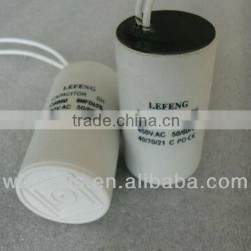 White Plastic &auminum Shell Cbb60 Cbb61 Cbb65 Cd60 Series Capacitor 5uf-100uf 250vac-450vac photo-2