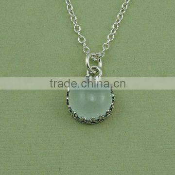 Chalcedony sterling silver gemstone necklace