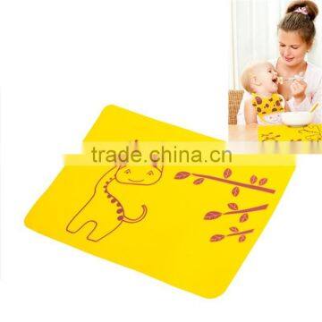 Custom Design Yellow Baby Table mat Silicone Placemat