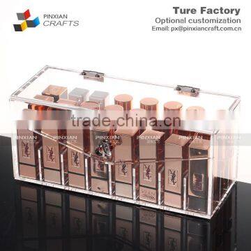 anti Dust transparent acrylic dressing box finishing nail polish lipstick clamshell lipstick storage box