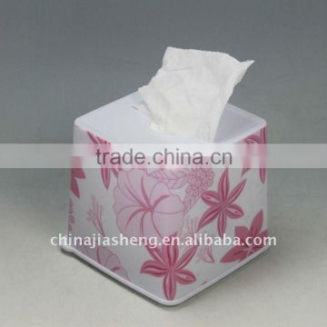 Plastic tissue paper box