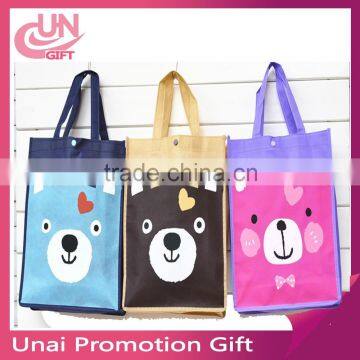 Creative Design Cute Pattern Portable Recyclable Reusable Custom Printing Non-woven Cloth Bags As Gift For Kids/Family