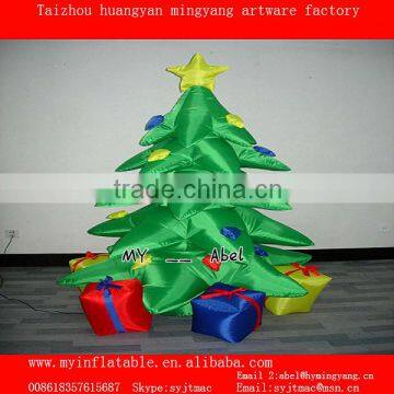 christmas santa and inflatable tree