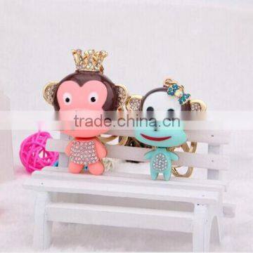 2016 fashion funny couple keychain the Princess cute monkey keychains
