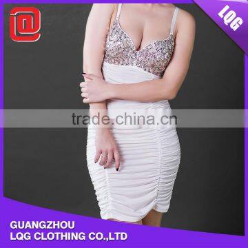 Beautiful Bling White Cotton Backless Sexy Bodycon Dress photo-2