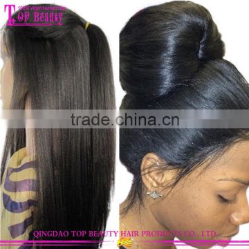 Indian Remy Human Hair Wigs Light Italian Yaki Straight Lace Front Wigs with Baby Hair 130% Density Yaki Wigs