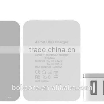 CSA-4U 2014 Wholesale Cell Phone Accessories Portable External Charger Usb Multi Travel Charger With Smart IC Inside photo-3