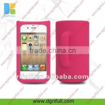 glass shape 3d silicone case for iphone 4