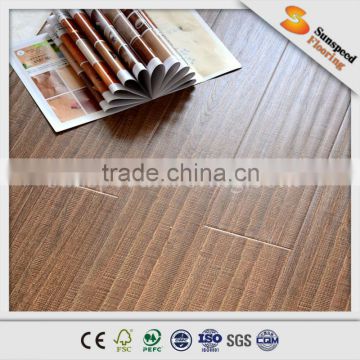 high-end real wood feeling 12mm handscrapped laminate flooring