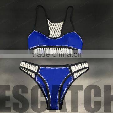 Quality Insurance Young Girl Sexy Neoprene Bikini With Handmake Crochet