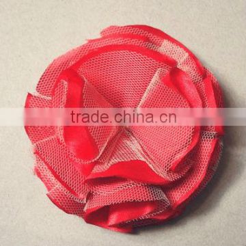 red satin ribbon handmade flowers