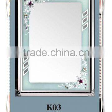 2016 HZ mirror factory provide rectangle shape stainless steel framed bathroom mirror