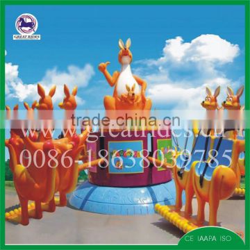 Outdoor children Theme park rides happy kangaroo