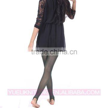 2015 Chinese Dark Green Glossy Sheer Tube Nylon Party Stirrup Pantyhose photo-3