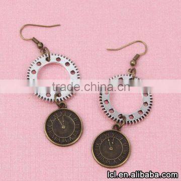 Cheap Fashion Imitation Jewelry New Popular Steampunk DIY 3pcs Gear Earrings Made in China Yiwu photo-2