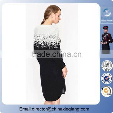 2016 Fashion Ladies Designer Printed Dress Knitted Woolen Dress for Women photo-2