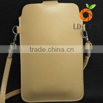 Leather Messenger Cross Body Bag Cell Phone Neck Purse Pouches