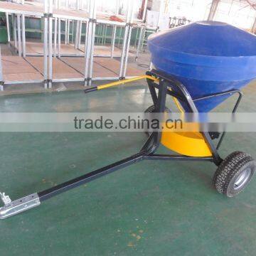 Agricultural machine towable fertilizer spreader