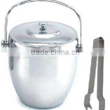 stainless steel portable Ice pail with tong