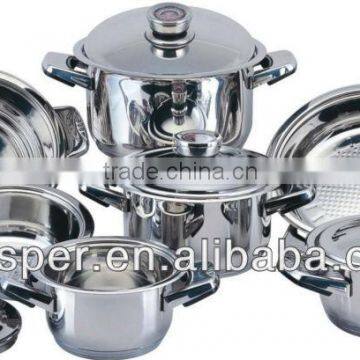 12pcs Multi species kitchen stainless steel cookware set