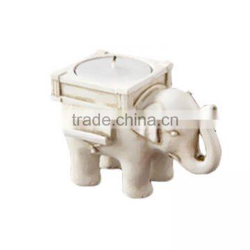 Elephant Antique Ivory-Finish Tea Light Holder