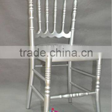 New Arrival---Classical Silver Wood Napoleon Chair with PU Pads