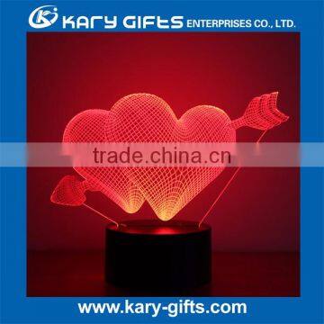 LED 3D Night Light Touch Switch Led Usb Lamp With Rechargeable Battery photo-3