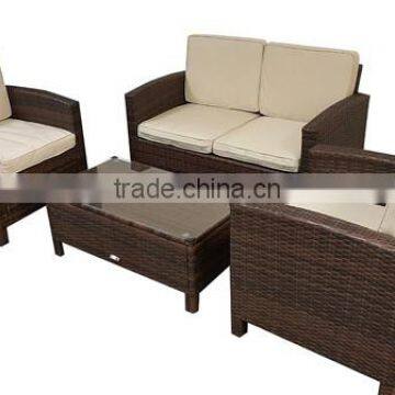 Patio wicker rattan thick cushion hotsale loveseat set