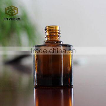 High quality oval shape 10ml amber essential oil glass bottle with lid