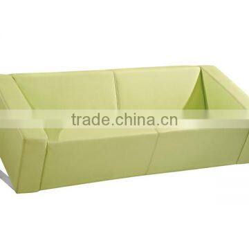 Yellow / Orange Leather Sectional Sofa Set photo-4