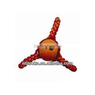 High quality 3-strand twisted cotton rope ball dog toy