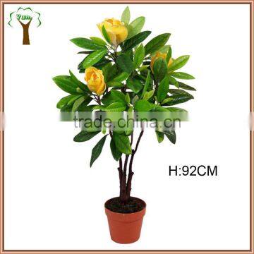 Artificial flowering yellow magnolia tree for wedding decoration