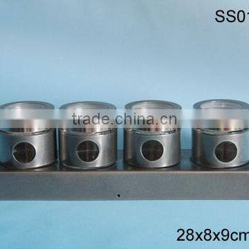 Mini Metal Coating Cylinder Magnetic Glass Spice Tool With Stand photo-2