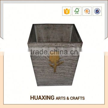 China supplier decoration decorative garden wooden flower pot