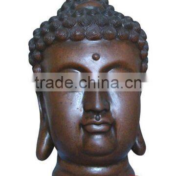 Bronze meditating buddha head statues