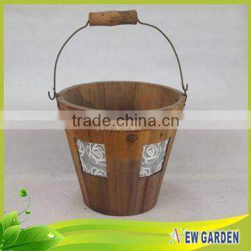 Cheap New Garden Decor Customizable Wooden Barrel Planter photo-4