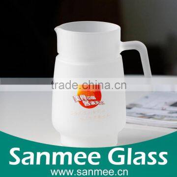 1.6L Frosted Decal Logo Glass Water Jug photo-2