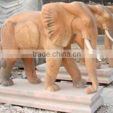 High Quality Pink Marble Elephant Sculpture photo-2