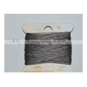 0.7mm grey 100% silk jewelry beading cord