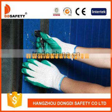 DDSAFETY 2017 10 Gauge Cotton Green Latex Coated Work Safety Gloves