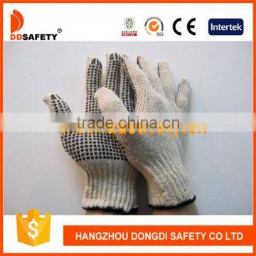 DDSAFETY 2017 7G Natural Cotton Yarn Knitted Gloves with Black Pigment Safety Gloves