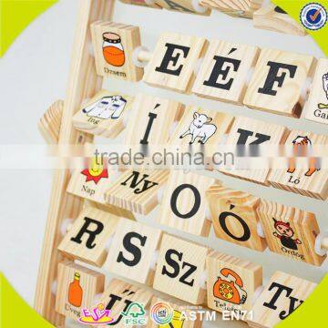 Wholesale Cheap Baby Wooden English Alphabet Chart Interesting Kids Wooden English Alphabet Chart W12C005 photo-6