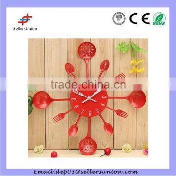 2015 Kitchen Design Creative Wall Clock With Plastic Fork And Spoon photo-6